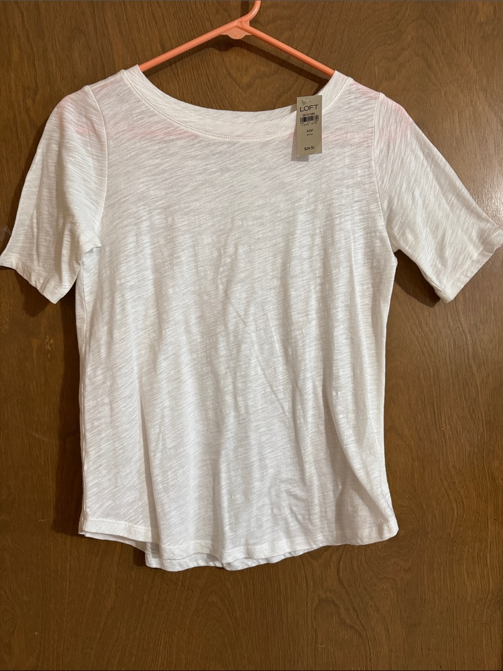 LOFT White Slub Short Sleeve Crew Tee